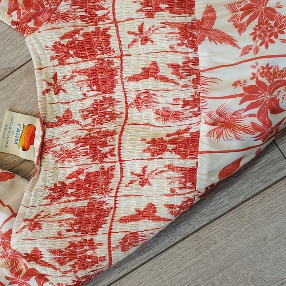 Farm Rio Floral Maxi Dress Odessa Tiered Bow Dress Size L - Picture 10 of 15